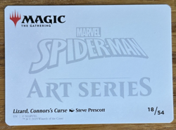 MTG Marvel Spider-Man Art Card, Lizard, Connors's Curse 25/54 Gold Signature - Image 2