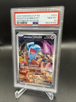 2025 Pokemon SVP Rocket's Wobbuffet Card PSA Gem MT 10 #203 - Image 1