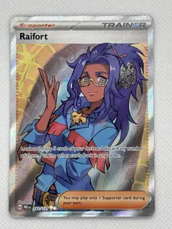 Pokemon TCG Raifort Ultra Rare Trainer Prismatic Evolutions Card 142/131 Mint - Image 1