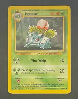 Pokemon Card Ivysaur 30/102 Base Set - Heavily Played - Image 1