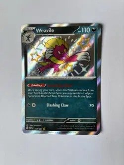 Weavile Holo Shiny Pokemon TCG Card Paldean Fates 183/091 - Image 1