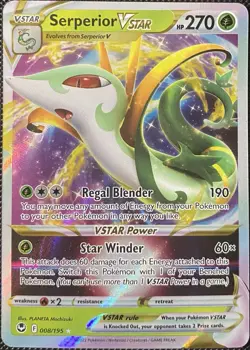 Serperior VSTAR 008/195 Swsh12: Sword & Shield Silver Tempest Holo Pokemon Card - Image 1