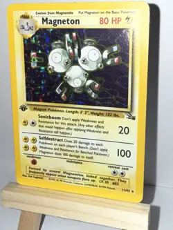 Pokemon TCG Magneton Fossil Holo Card 11/62 1st Edition Rare!! VG-EX - Image 1