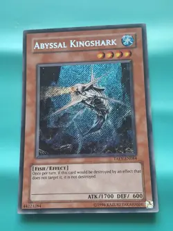 Yugioh Card - Abyssal Kingshark - TAEV-EN084 - Secret Rare - Unlimited Ed. - LP - Image 1
