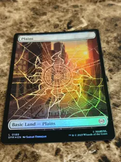 PLAINS Magic MTG Spiderman Foil Full Art - Image 1