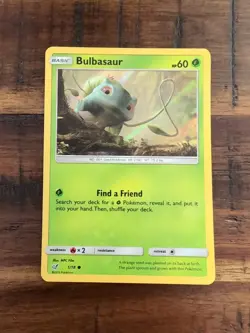 Bulbasaur Holo 1/18 Detective Pikachu Holo Black Dot Starter Pokemon Leaf Green - Image 1