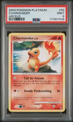 2009 Pokemon Vintage Platinum Arceus 🔥 Charmander #59 🔥 PSA 9 (NEW CERT) ✨ - Image 1