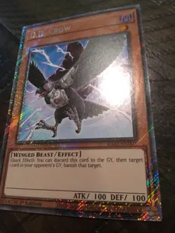 Yugioh! D.D. Crow - RA02-EN002 - Platinum Secret Rare - 1st Edition Near Mint, E - Image 1