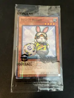 YuGiOh EFootball Sealed Promo Rescue Rabbit EFC1-EN001 & Neymar EFC1-ENTKN - Image 1