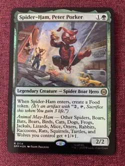 Spider-Ham, Peter Porker FOIL NM/M MTG Spiderman Magic Card - Image 1