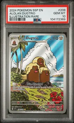 PSA 10 Pokemon Card - Alolan Dugtrio 208/191 Illustration Rare Surging Sparks #2 - Image 1