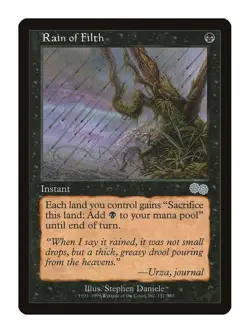 Rain of Filth MTG Urza's Saga Ucommon LP Lightly Played Single Card - Image 1