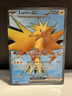 Pokemon TCG Zapdos EX Full Art Ultra Rare Holo Card 192/165 Scarlet & Violet 151 - Image 1