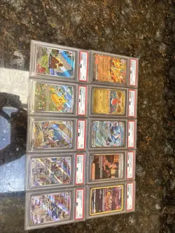 PSA Pokemon Card Lot Of 10 Graded Cards - English - PSA 9 Graded - Image 1