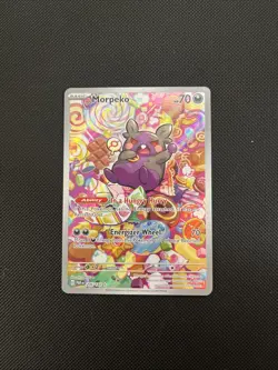 Pokemon TCG Morpeko Full Art Illustration Rare Holo Card 206/182 Paradox Rift - Image 1