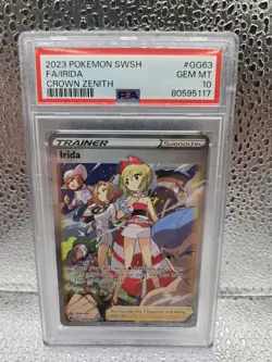 PSA 10 GEM MINT Irida GG63/GG70 Crown Zenith FULL ART Trainer Pokemon Card - Image 1