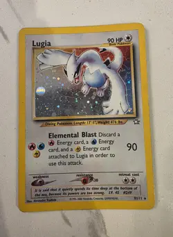 Lugia 9/111 Holo Rare Neo Genesis Unlimited Pokemon TCG Card - MP Crease - Image 1