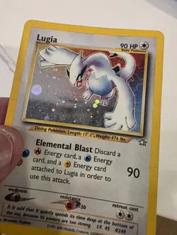 Lugia 9/111 Holo Rare Neo Genesis Unlimited Pokemon TCG Card - MP Crease - Image 3