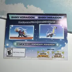 Pokemon Scarlet and Violet Shiny Koraidon OR Miraidon Gamestop Promo Code Card - Image 1