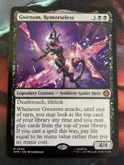 MTG Gwenom, Remorseless Magic Card Marvel Spider-Man Mythic - Image 1