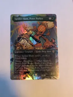 Magic the Gathering - Spider-Ham, Peter Porker (Extended Art) (FOIL) #201 NM!!! - Image 1
