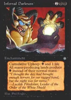 Infernal Darkness Magic mtg Heavy Play, English Ice Age x1 - Image 1