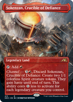 Near Mint x 1 Sokenzan, Crucible of Defiance - Foil - Borderless Kamigawa: Neon - Image 1