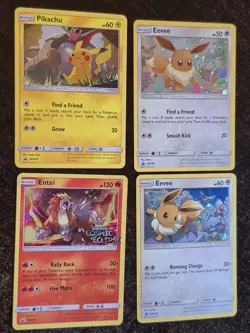 Pokemon Promos Pikachu Entei Eevees Card Lot Holos Entei Stamped 4 Cards - Image 1