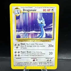 1999 Pokemon Dragonair Base Set 18/102 Non-Holo Unlimited Rare Vintage LP TCG - Image 1