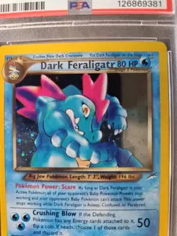 2002 Pokemon Neon Destiny Dark Feraligatr Holo Rare 5/109 PSA 6 EX MT - Image 2