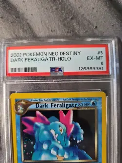 2002 Pokemon Neon Destiny Dark Feraligatr Holo Rare 5/109 PSA 6 EX MT - Image 3