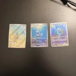 Pokemon 151 English Blastoise ex 202 Wartortle 171 Squirtle 170 evolution line - Image 1