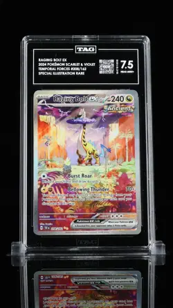 2024 Pokemon Temporal Forces Raging Bolt ex Illustration Rare #208 TAG 7.5 - Image 1