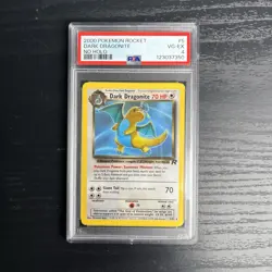 2000 Pokemon Rocket Dark Dragonite ERROR No Holo 5/82 Misprint PSA 4 - Image 1