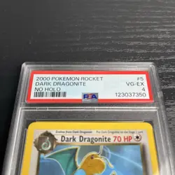 2000 Pokemon Rocket Dark Dragonite ERROR No Holo 5/82 Misprint PSA 4 - Image 3