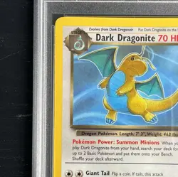 2000 Pokemon Rocket Dark Dragonite ERROR No Holo 5/82 Misprint PSA 4 - Image 4