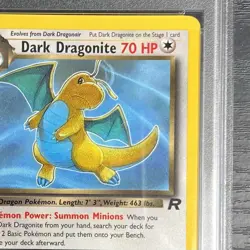 2000 Pokemon Rocket Dark Dragonite ERROR No Holo 5/82 Misprint PSA 4 - Image 5