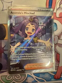 Pokemon TCG Acerola's Mischief 165/132 Mega Evolution Full Art Trainer MINT/NM - Image 1