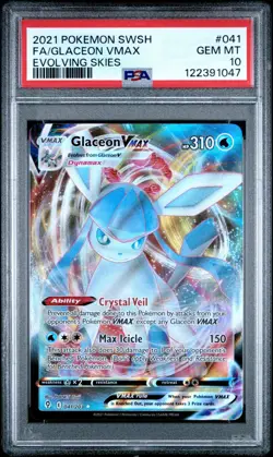 PSA 10 GLACEON VMAX 041/203 FULL ART EVOLVING SKIES POKEMON 😍 - Image 1