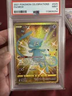 PSA 9 Mew FA (Secret) Gold 025 Celebrations Holo Pokemon 25th Anniversary Card - Image 1