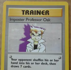 Imposter Professor Oak 73/102 Rare Non-Holo Base Set Pokemon Trainer Card MP - Image 2