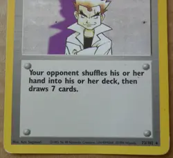 Imposter Professor Oak 73/102 Rare Non-Holo Base Set Pokemon Trainer Card MP - Image 3