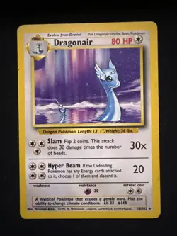 Dragonair Pokemon Card, Base Set Unlimited 18/102 - Image 1
