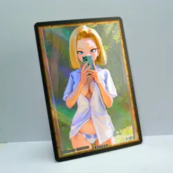 ANDROID 18 Waifu Anime Card LIMITED 1/1 Custom TCG Holo T09659 - Image 2