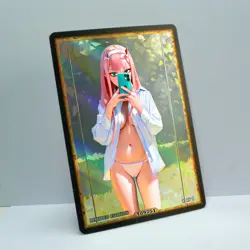 ZERO TWO Waifu Anime Card LIMITED 1/1 Custom TCG Holo Goddess Story ACG T09751 - Image 2