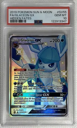 Pokemon SM Hidden Fates Shiny Vault Glaceon GX Full Art SV55/SV94 PSA 10 - Image 1