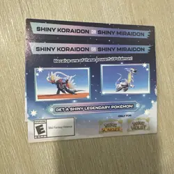 ONE POKEMON SCARLET/VIOLET CODE SHINY MIRAIDON AND SHINY KORAIDON UNSCRATCHD - Image 1