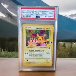 RARA⭐ Pokemon Birthday Pikachu Celebrations Classic Collection Holo Promo PSA 9 - Image 1