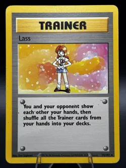 Lass 75/102 Base Set Unlimited Trainer -Non Holo Rare- WOTC -HP- Pokemon Vintage - Image 1