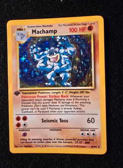Pokemon TCG Machamp Base Set 8/102 Unlimited Non Cosmo Holo Rare - Image 1